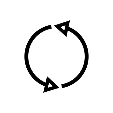 arrows cyclic rotation icon, two arrows recycling recurrence, renewal line symbols. Vector illustration. stock image.
