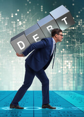 Man under the burden of loan