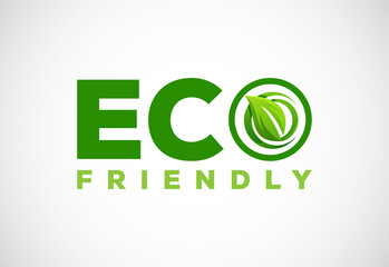 Eco friendly icon. Eco friendly and organic labels sign. Healthy natural product label design vector illustration