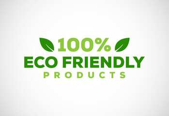 Fototapeta premium Eco friendly icon. Eco friendly and organic labels sign. Healthy natural product label design vector illustration