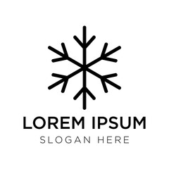 snow flower logo vector illustration isolated on white background