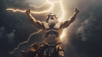 Illustration about Zeus. AI generated image.