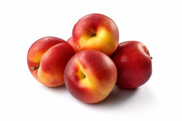 Fototapeta na wymiar Appetizing tasty nectarines. The concept of proper nutrition and vitamins in the crop. AI generated, human enhanced.