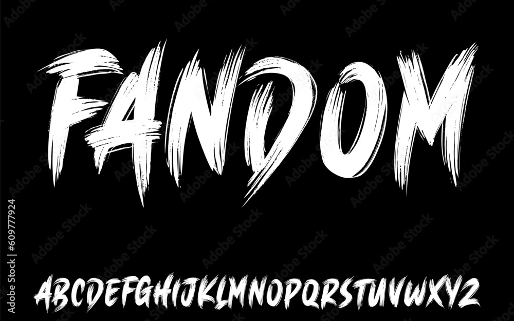 Fototapete ector the brush and elegant font fandom, geometric shape font vector typeface alphabet typeset.