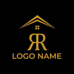 RR house property logo design vector