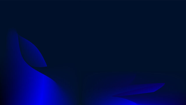 Elegant metallic glow blue ribbon in dark blue background