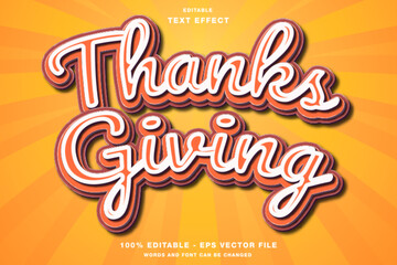 Happy Thanksgiving Cartoon Editable Text Effect