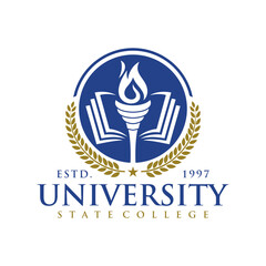 Education badge logo design. University high school emblem. Vector Logo Template