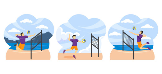 Flat Bundle Sport Design Illustration