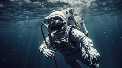 astronaut scuba diving Generative AI