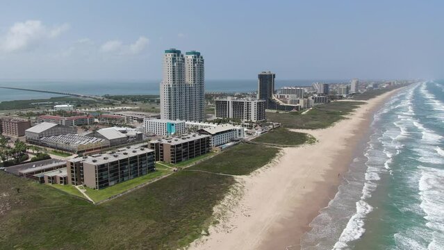 Aerial views from over South Padre Island, Texas.