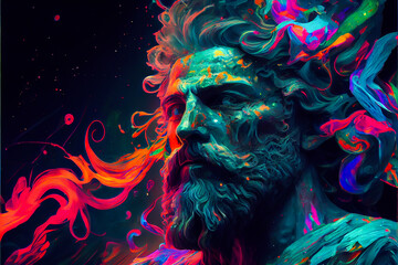 Vibrant color human illustration. Generative ai.