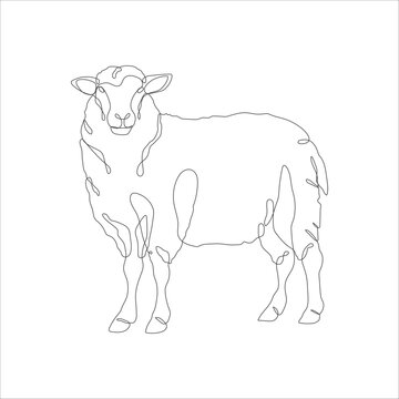 recommend clip art: Sheep in one continuous line drawing. Sheep icon. Lamb line art icon concept. Trendy sheep single line draw design illustration. Vector illustration