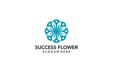 flower success elegant logo design