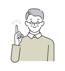 アイデアがひらめくシニア男性