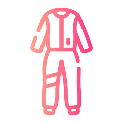 boiler suits Line Gradient Icon