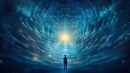 Psychic waves experimentation, psychedelia, and bold mental, emotional, and spiritual journey, journey into wellness with psychic waves, Generative AI illustration