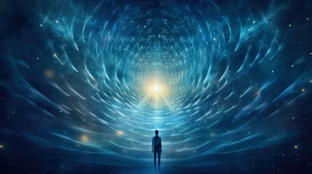 Psychic waves experimentation, psychedelia, and bold mental, emotional, and spiritual journey, journey into wellness with psychic waves, Generative AI illustration