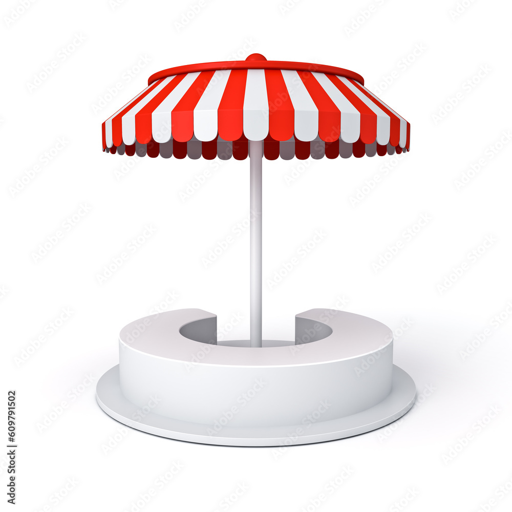 Poster blank round product display exhibition booth stall podium mock up stand or round bench with red and 