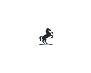 Fast speed Jumping horse logo design elements, side view running horse logo template, Horse Race logo design, Silhouette equestrian Horse racing logo design template vector illustration.