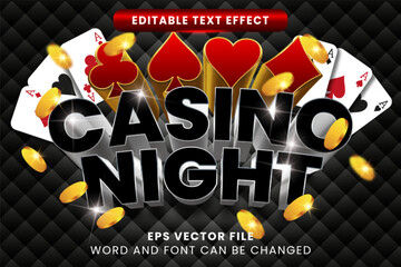 Black casino night editable vector text effect © yustika
