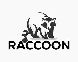 raccoon art style logo icon symbol design template illustration inspiration