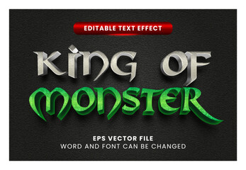 King of monster 3d editable text effect
