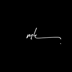 mk Initial Handwriting Signature Monogram Logo Vector