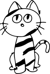 sketch cute Cat meow, pet Doodle