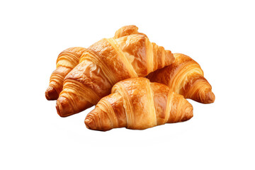A plate of buttery croissants freshly baked
