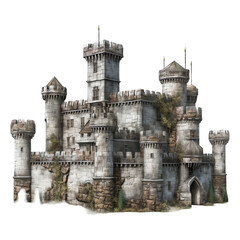 Fototapeta na wymiar A realistic model of a castle showcasing its stone 