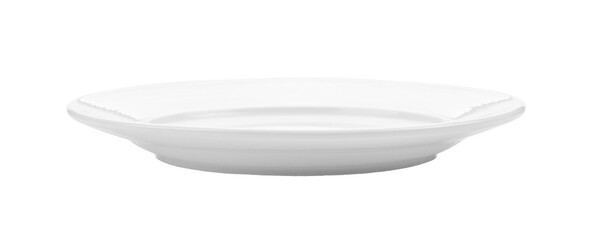 white ceramic plate on transparent png