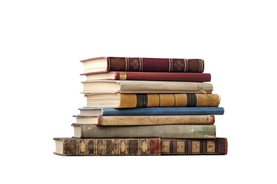 A stack of books with aged pages
