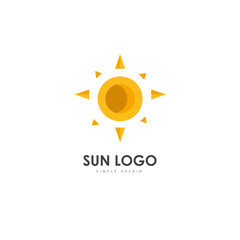 Simple logo design The sun is shining, depicting one side of charisma, there are elements of triangles and circles, has an orange color, suitable for brand logos.