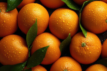 Close of fresh tangerines. Generative AI  