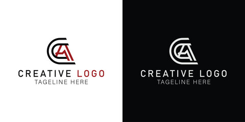 Letters abstract logo Initials CA, AC. monogram logo concept. simple design editable. vector illustration