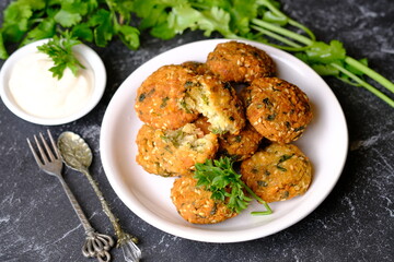 Falafel is a deep-fried ball or patty made from ground chickpeas, fava beans, or both. Falafel is a traditional Middle Eastern food, commonly served in a pita, which acts as a pocket, or wrapped. 