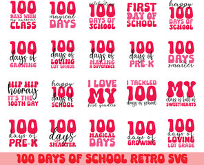 100 days of school reto svg