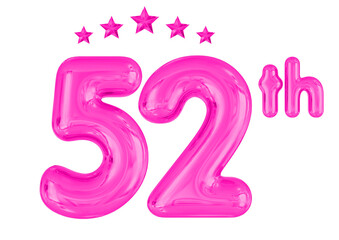52th Anniversary Pink Balloons