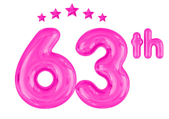 63th Anniversary Pink Balloons