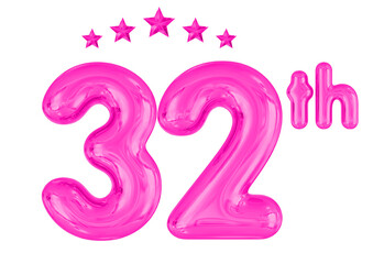 32th Anniversary Pink Balloons