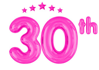 30th Anniversary Pink Balloons