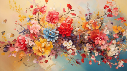 Obraz na płótnie Canvas Autumn flowers background