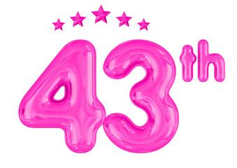 43th Anniversary Pink Balloons