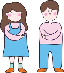 팔짱끼고 있는 남녀 커플