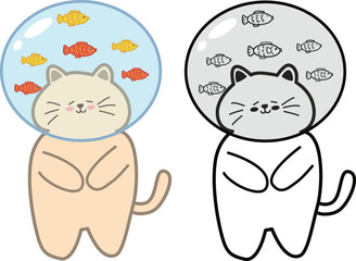 고양이_어항_물고기