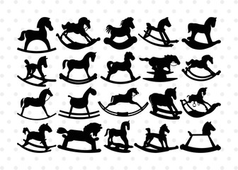 Rocking Horse Silhouette, Rocking Horse Svg, Toy Horse Svg, Rocking Pony Svg, Rocking Horse Bundle, SB00125