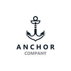 Anchor logo vector illustration vintage aquatic or nautical Marine sign symbol in flat style