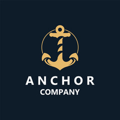 Anchor logo vector illustration vintage aquatic or nautical Marine sign symbol in flat style