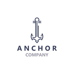 Anchor logo vector illustration vintage aquatic or nautical Marine sign symbol in flat style